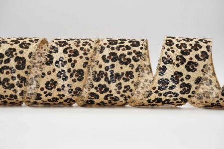 Leopard Print Wired Ribbon_KF6791GC-14-183_Natural